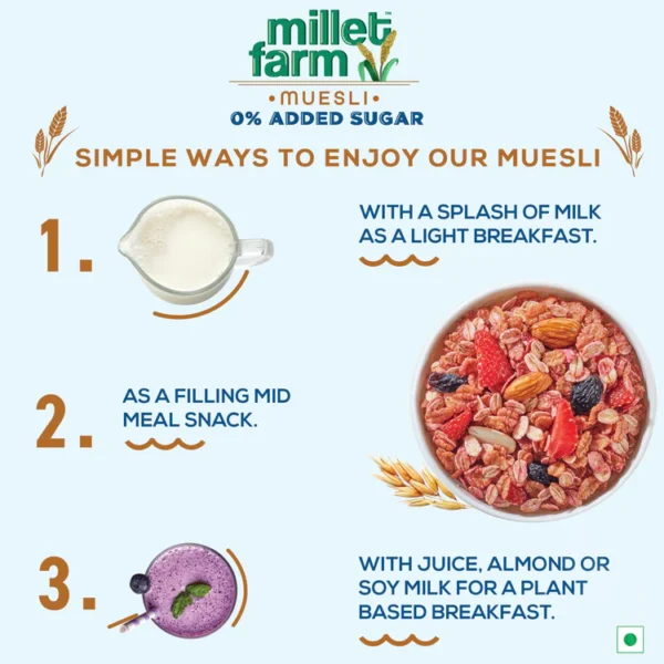 Millet Muesli - 0% Added Sugar, 500g - Image 5