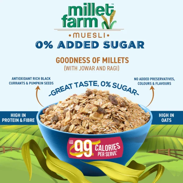 Millet Muesli - 0% Added Sugar, 500g - Image 6