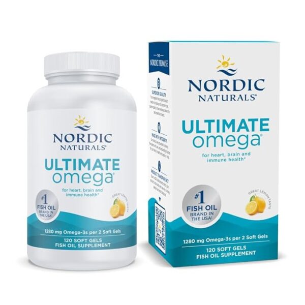 Nordic Naturals Ultimate Omega 3 Fish Oil Softgels | Omega 3 1280 Mg EPA & DHA Supplement For Men & Women