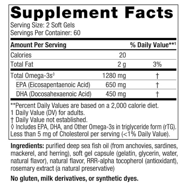 Nordic Naturals Ultimate Omega 3 Fish Oil Softgels | Omega 3 1280 Mg EPA & DHA Supplement For Men & Women - Image 2