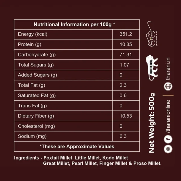 Multi Millet Flour-Multi-millet flour is a mixture of foxtail millet-500g - Image 2