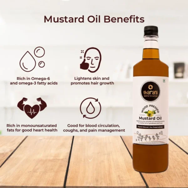 Tharani Mustard Oil -100% Natural, Cold pressed mustard oil | 1L - Image 2