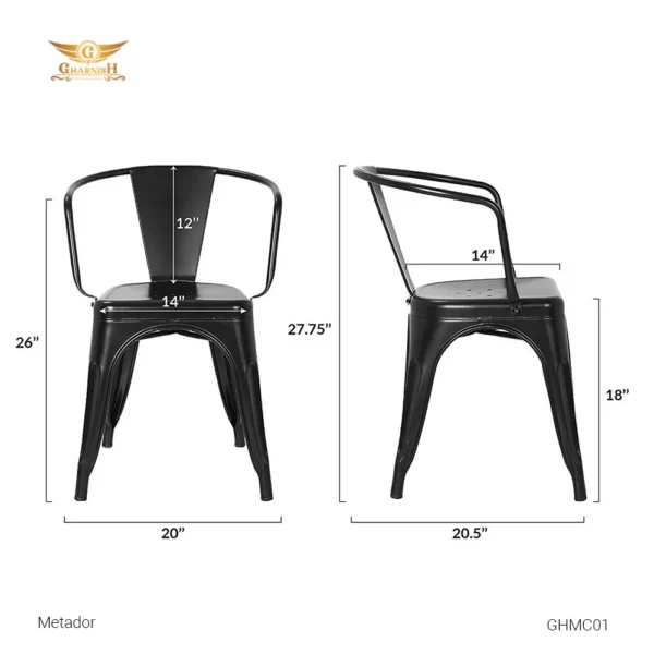 Metador Metal Restaurant Chairs - Image 2